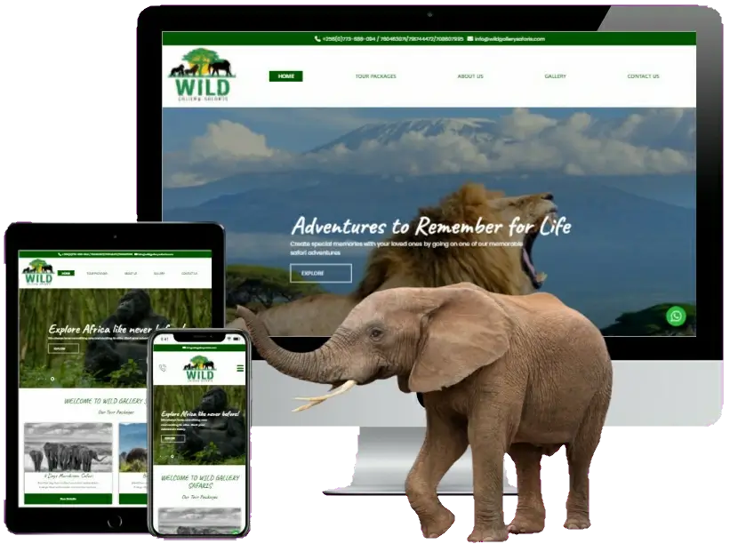 Tourism web design Uganda mockup image